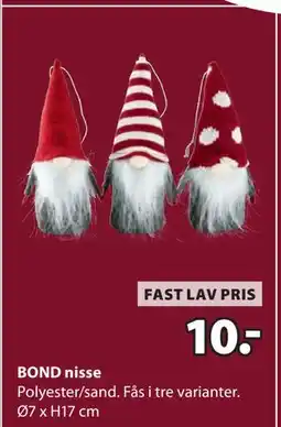 JYSK BOND nisse, DKK 10 tilbud