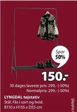 JYSK LYNGDAL tøjstativ., DKK 150 tilbud