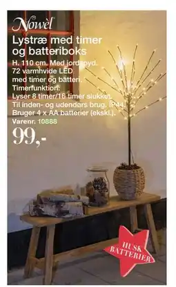 Harald Nyborg Lystræ med timer og batteriboks, DKK 99 tilbud