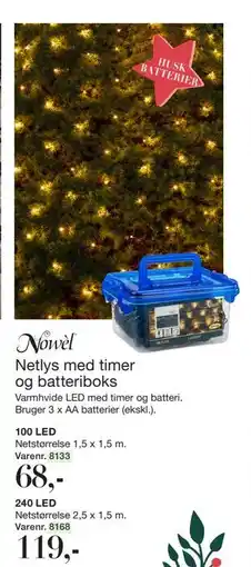 Harald Nyborg Netlys med timer og batteriboks tilbud