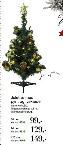 Harald Nyborg Juletræ med pynt og lyskæde tilbud