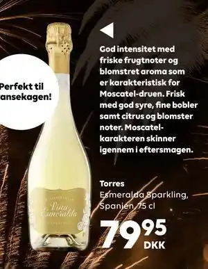 Esmeralda Sparkling, Spanien, 75 cl, DKK 79.95