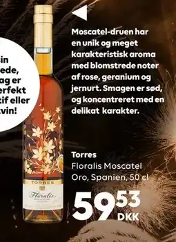 BorderShop Floralis Moscatel Oro, Spanien, 50 cl, DKK 59.53 tilbud