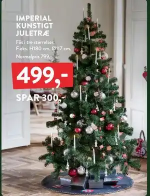 IMPERIAL KUNSTIGT JULETRÆ, DKK 499