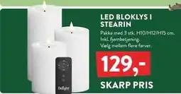 Plantorama LED BLOKLYS I STEARIN, DKK 129 tilbud