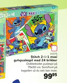 Buddy Leg Stitch 2-i-1 maxi gulvpuslespil med 24 brikker tilbud