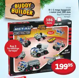 Buddy Leg 8-i-1 mega byggesæt i metal med 386 dele tilbud