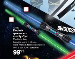 Buddy Leg Dobbelt spacesværd med lys/lyd tilbud