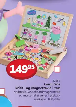 Buddy Leg Gurli Gris kridt- og magnettavle i træ tilbud