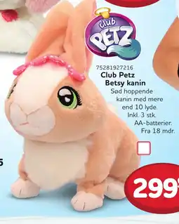 Buddy Leg Club Petz Betsy kanin tilbud