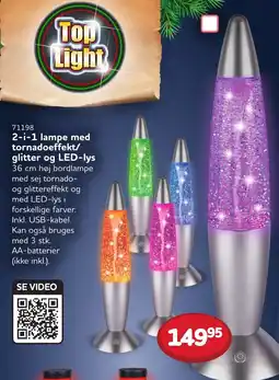 Buddy Leg 2-i-1 lampe med tornadoeffekt/ glitter og LED-lys tilbud