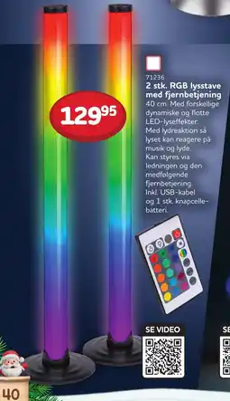 Buddy Leg 2 stk. RGB lysstave med fjernbetjening tilbud
