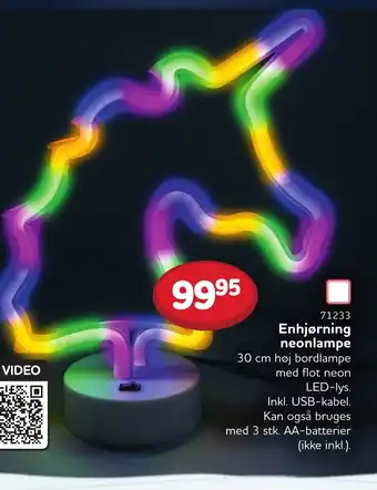 Buddy Leg Enhjørning neonlampe tilbud