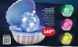 Buddy Leg Muslingeskal med glitterkugle med LED-lys tilbud