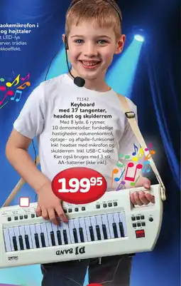 Buddy Leg Keyboard med 37 tangenter, headset og skulderrem tilbud