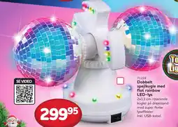 Buddy Leg Dobbelt spejlkugle med flot rainbow LED-lys tilbud