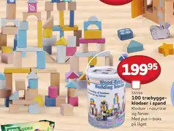 Buddy Leg 100 træbygge- klodser i spand tilbud
