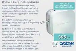 CBC Brother P-touch CUBE labelprinter, DKK 399 tilbud