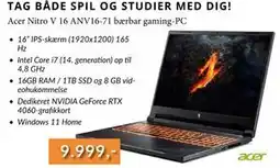 CBC Acer Nitro V 16 ANV16-71 bærbar gaming-PC, DKK 9999 tilbud