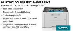 CBC Brother HL-L3220CW - LED-farveprinter, DKK 1999 tilbud