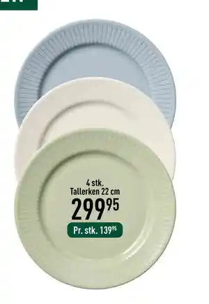 4 stk. Tallerken 22 cm., DKK 299.95