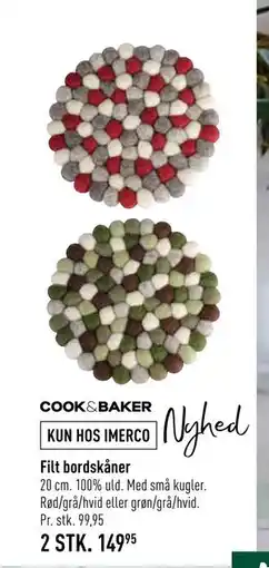 Imerco Filt bordskåner, DKK 149.95 tilbud