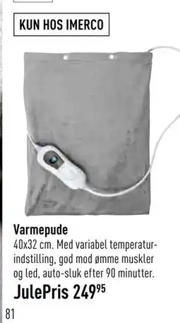 Imerco Varmepude., DKK 249.95 tilbud