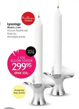 Kop & Kande Lysestage, DKK 299.95 tilbud