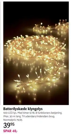 Kop & Kande Batterilyskæde klyngelys, DKK 39.95 tilbud