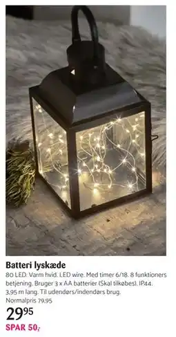 Kop & Kande Batteri lyskæde, DKK 29.95 tilbud