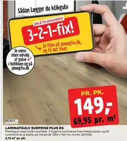 jem & fix LAMINATGULV SURPRISE PLUS EG, DKK 149 tilbud