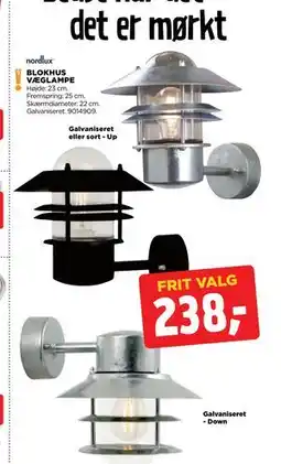 jem & fix BLOKHUS VÆGLAMPE, DKK 238 tilbud