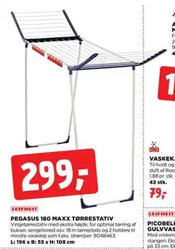 jem & fix PEGASUS 180 MAXX TØRRESTATIV, DKK 299 tilbud