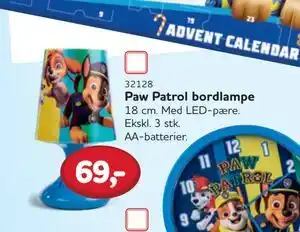 MID Hobby Paw Patrol bordlampe, DKK 69 tilbud