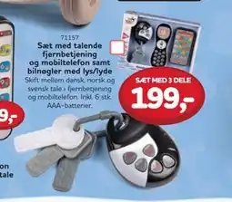 MID Hobby Sæt med talende fjernbetjening og mobiltelefon samt bilnøgler med lys/lyde, DKK 199 tilbud