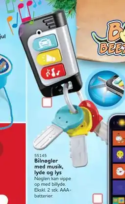MID Hobby Bilnøgler med musik, lyde og lys, DKK 99 tilbud