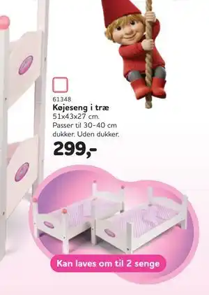 MID Hobby Køjeseng i træ, DKK 299 tilbud