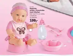 MID Hobby Mathilde drikke-/tissedukke med tilbehør, DKK 199 tilbud