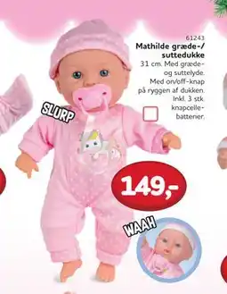 MID Hobby Mathilde græde-/ suttedukke, DKK 149 tilbud