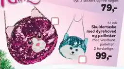 MID Hobby Skuldertaske med dyrehoved og pailletter, DKK 99 tilbud