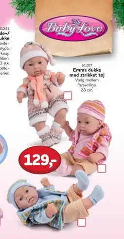 MID Hobby Emma dukke med strikket tøj, DKK 129 tilbud