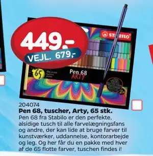 MID Hobby Pen 68, tuscher, Arty, 65 stk, DKK 449 tilbud