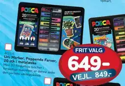 MID Hobby Uni Marker, Poppende Farver, 20 stk i metalæske, DKK 649 tilbud