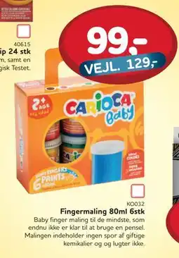 MID Hobby Fingermaling 80ml 6stk, DKK 99 tilbud