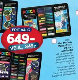 MID Hobby Uni Marker, Manga Hero 20 stk I metalæske, DKK 649 tilbud