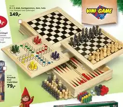 MID Hobby 4-i-1 skak, backgammon, dam, ludo, DKK 149 tilbud