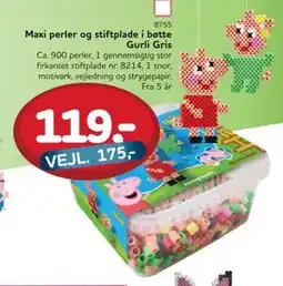 MID Hobby Maxi perler og stiftplade i bøtte Gurli Gris, DKK 119 tilbud