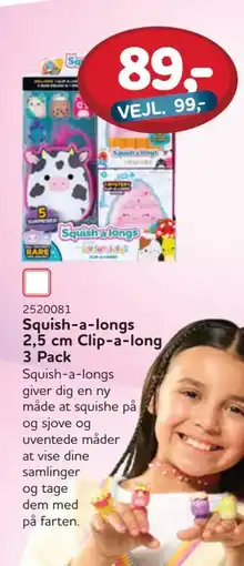 MID Hobby Squish-a-longs 2,5 cm Clip-a-long 3 Pack, DKK 89 tilbud