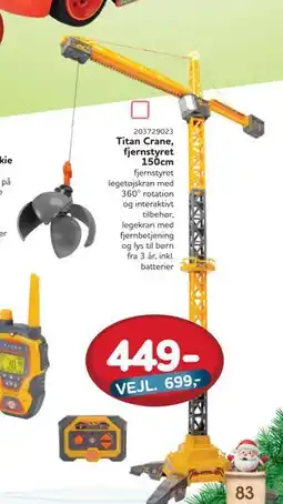 MID Hobby Titan Crane, fjernstyret 150cm, DKK 449 tilbud
