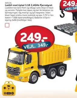 MID Hobby Lastbil med tiplad 1:18 2,4GHz Fjernstyret, DKK 249 tilbud